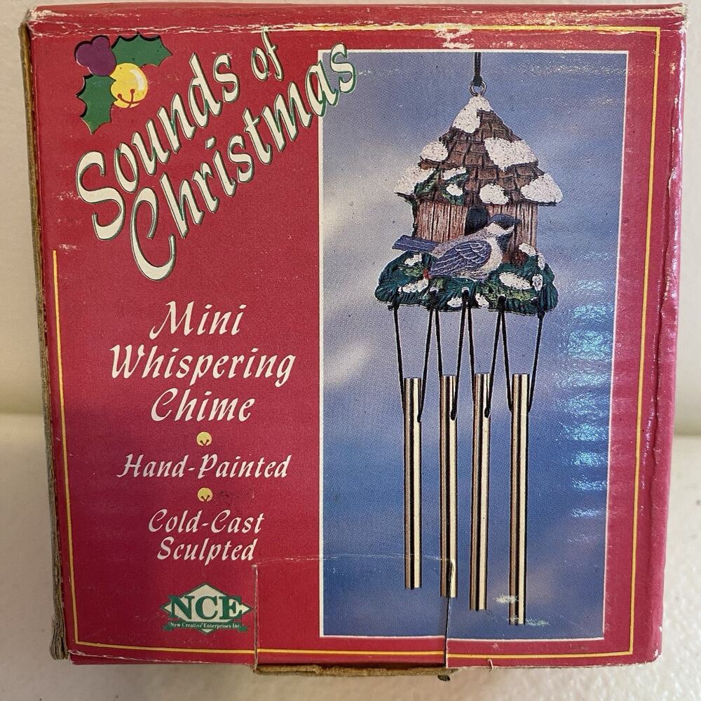 VTG 1997 Sounds Of Christmas Mini Whispering Wind Chimes Hand Painted Cold Cast